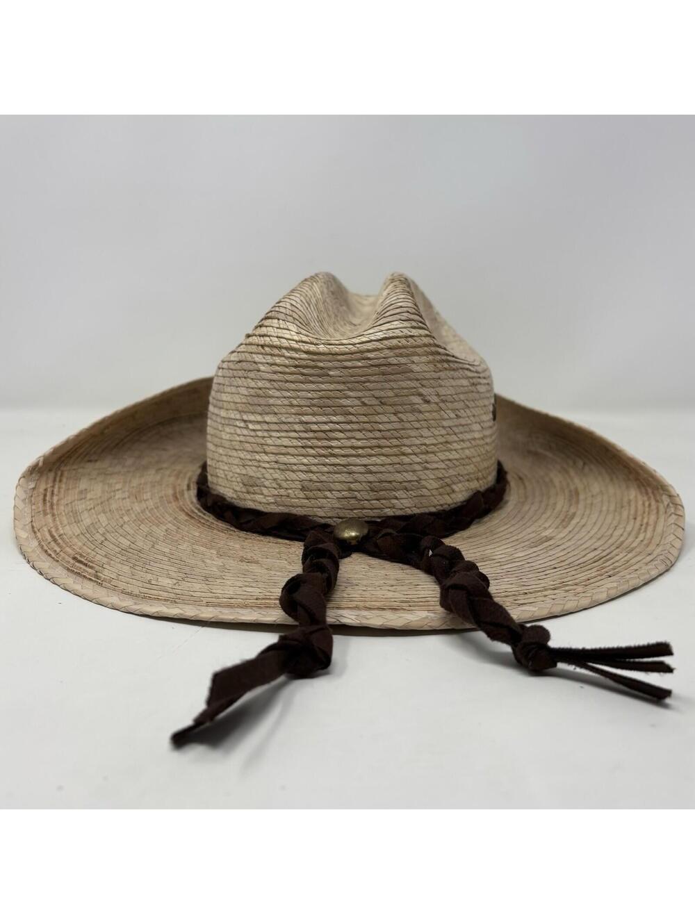 Bullhide Straw Cowboy Hat Youth Pony Express Leather Straps Unisex Western Wear - Picture 6 of 16